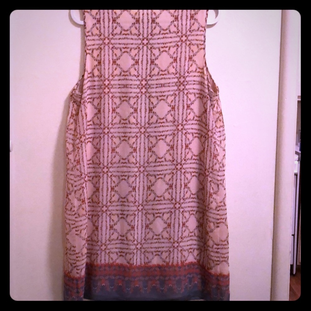 NWOT Max Studio Cream, Pink, & Blue Print Dress